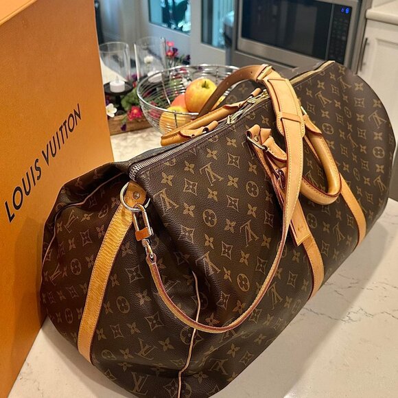 Pre-owned Louis Vuitton Keepall Bandouliere 55 Monogram with box brown - Picture 1 of 8